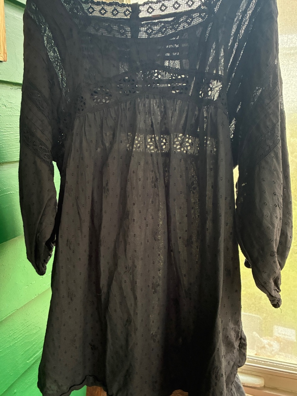 Free People Black Lace Yoke Tunic or Minidress